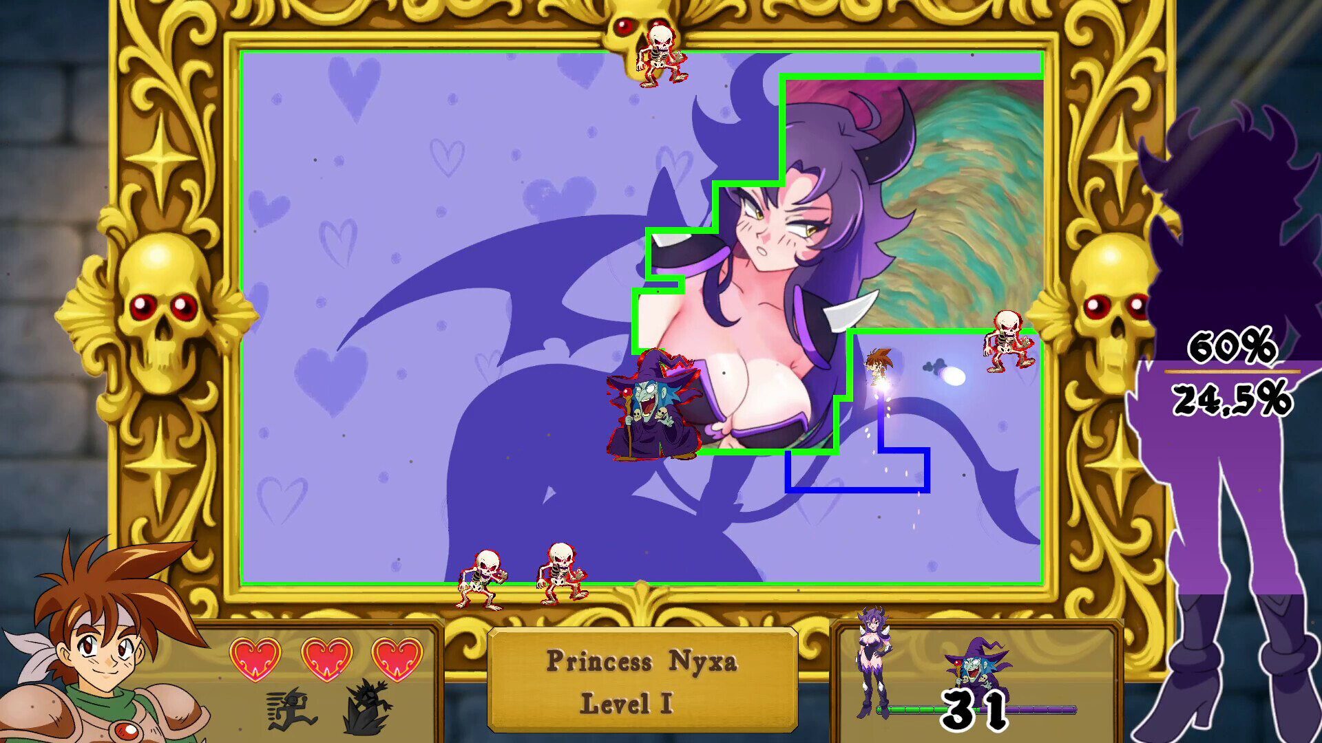Spellbound Beauties 魔法画布切割与街机关卡截图