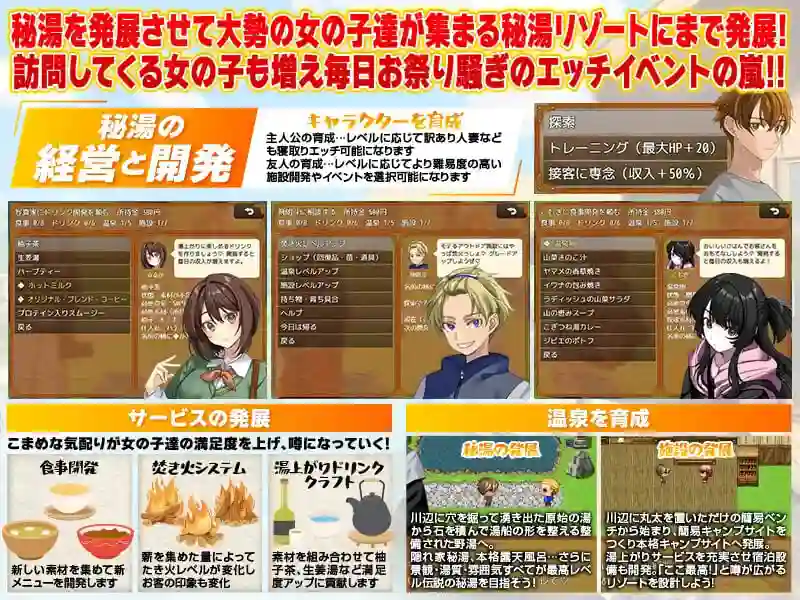 秘汤的野望料理制作与温泉服务经营界面